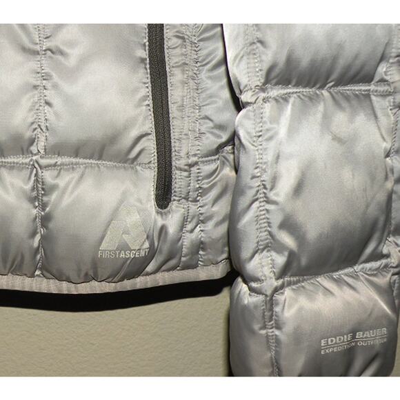 Eddie Bauer First Ascent Men’s Med Goose Down Insulated Puffer Jacket Gray EB800 - Picture 2 of 4